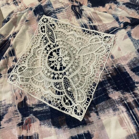 Y2K Bebe grunge zip up with kaleidoscopic knitted back detail size S - Picture 4 of 7